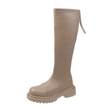 Knee Boots Women's Medium Boots And Velvet 2025 New Thick Bottom Small Martin High Knight