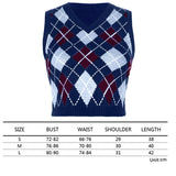 Sweater Vest Women Black Sleeveless Plaid Knitted Crop Sweaters Casual Autumn Preppy Style 2020 tops V Neck