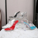 Zingj New Korean Version Of The Show Model Shoes Fine Heel Sexy Black Waterproof Table 11CM High Heel Sandal Female