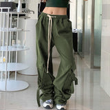 Elastic Waist Straight Leg Cargo PantsOutfit