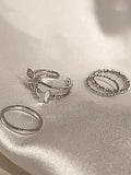 4pcs Butterfly Decor Simple Ring- Outfit