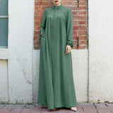 New Muslim Women's Clothing Middle Eastern Arab Style Zippered Open-Shirt Into The Bag Temperament Loose