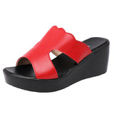 Heel Sandals And Slippers For Women In 2023, The New Summer Muffin Thick-Soled Waterproof Platform Wears Fashionable Red