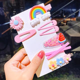 New Girls Cute Cartoon Flower Geometric Hairpins Sweet Headband Hair Ornament Barrettes Hair Clips Fashion Hair