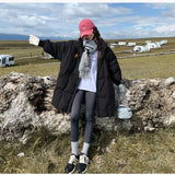 Cotton-Padded Jacket Coat Female Winter 2024 New Retro Versatile Long Plus Thick Cotton-Padded Clothes Loose Students Cotton Clothes-Outfit