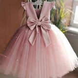 Summer Baby Girl Christening Gown Lace Sequined Dresses Fashion Newborn Girls Clothes 1 2 Years Birthday Clothes Party
