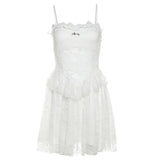2025 New Women's Solid Color Sexy Lace Splicing Design Body-Body Perspective Sling