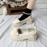 Jane Shoes Women 2025 Spring And Autumn New Flat Single Shoes Women's Summer Soft-Soled Grandmother Shoes Bow Small Leather