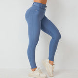 Zingj Fast Dry Tight Yoga Pants Can Adjust Waist Circumference Fitness Pants Wear Sports Belt Pants- Outfit