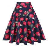 Women's Runway Cotton Retro Vintage Skirt Black Faldas High Waist A Line Rockabilly Jupe 50s Swing Umbrella Skirts Pin Up
