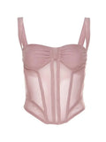 Sheer Mesh Corset Top-Outfit