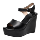 Layer Of Cow Skin Summer New Thick-Bottomed Beach 11CM Slopes And Women's Sandals High Heel Waterproof Table Comfortable Pine Pastry Fish Mouth