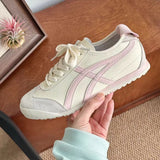 Derain Women's 2025 Spring And Summer Korean Edition With Pink Ballet Little White Shoes Flats Commer'an Casual Agan