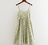 Women 2021 Summer Floral Printed Beach Dress A-Line Cotton Dress Sexy Backless Mini Dresses