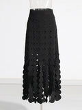 Temperament Elegant And Advanced Sense Of 2025 Summer New Irregular Elegant Tassel Pure Color Skirt Long