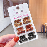 New Women Girls Vintage Elegant Leopard Small Acrylic Hair Claws Geometric Hair Clips Headband Fashion Hair
