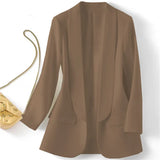 Zingj East Hot Style Spring And Autumn Temperament Commuting Solid Color Lapel Long Sleeve Small Suit Korean Version Coat