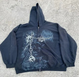 Zipper Hoodie Vintage Street Hip-Hop Loose Printing Spring And Autumn Oversiz 211-1-Outfit