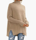 Zingj Autumn / Winter Turtleneck Sweater Female Lazy Wind Bat Sleeve Loose Fashion Head Sweater-Outfit