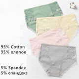 Hot Sale Cotton Panties Comfot Seamless High Waist Women's Panties Solid Lace Briefs Underwear Sexy Plus Size