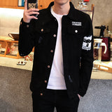 The Fall Of 2023, The New Men's Korean Fashion Jacket Is Slim And Handsome For Teenagers. Black Denim Jackets For