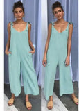 Women Rompers 2023 Summer new Ladies Casual Clothes Loose Linen Cotton Jumpsuit Sleeveless Backless Playsuit Trousers