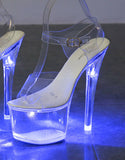Zingj 34-43 Hate Sky High Nightclub High Shoes Luminous Sandals Women's Shoes Show Pole Dancing Shoes Crystal