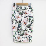 Waist Floral Print Skirts Vintage Elegant Office Lady Bodycon Skirt 2019 Women Summer Pencil Skirt Korean