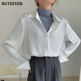Office Ladies Striped Women Blouses Tops Full Sleeve Loose Women Shirts Elegant Spring Blusas