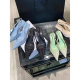 Zingj Small Fragrant Wind High Heel Head Head Sandals Female 2024 New Summer Thin Heel Pointed Toe Foot Single Shoes-Outfit