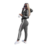 Women's Sports and Leisure Suit Sportswear Zipper Jogging Sportswear Women's Hoodie+pants Sweatshirt 2 Piece Set