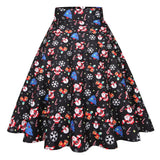 Ghost Bat Print Halloween Skirt 50s High Waist Hepburn Vintage Christmas Jurken Long Cotton A-Line Party Women's