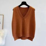 and autumn new style V-neck loose sweater vest jacket women's camisole outer wear sleeveless top sweater