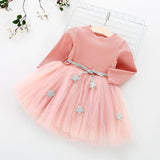 Winter Girls Dress Flower Red Girls Clothes Lace Girls Casual Clothing Party Dress For 3-8 Years Christmas Girls