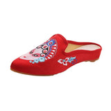 Zingj Summer Cloth Art Slippers Peking Opera Actress Facial Makeup Embroidered Pointed Female