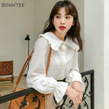 Women Pure Fresh Simple Leisure Popular Sweet Girls Spring New Arrival Kawaii Blouses Holiday Female Clothes Preppy