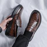 Zingj Dou Shoes Male Spring And Autumn British One Foot Pedal Casual Leather Shoes 2023 New Fashion Loafers Male