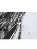 Summer Sexy Women Vintage Tie-Dyed Spaghetti Strap Mini Dress Sleeveless High Waist Female Party Club Bodycon A-line