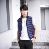 Autumn And Winter Men's Down Jacket Vest Men's Korean Version Light Down Vest Large Size Coat Tide-Outfit