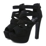 Shoes Women's Shoes Suede Fashion Summer High-Heeled Sandals Fishmouth High-Heeled