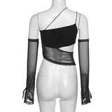 Sleeved Mesh Halter