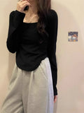 Long-Sleeved Bottomed Shirt For Women In Early Autumn, The New T-Shirt Is Designed To Be Slim And