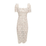 Sexy Long Lace Dress Women Korean Elegant Vintage Chic Design Bodycon Dress Female Summer Casual Evening Party