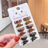 New Women Girls Vintage Elegant Leopard Small Acrylic Hair Claws Geometric Hair Clips Headband Fashion Hair