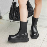 Spring And Autumn New Fashion Versatile Men's Martin Boots Black High Top Leather Shoes Fashion Short Boots