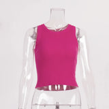 Vest Women 2025 Summer Solid Color Repair Thread Inside The Top Wearing Short Y2K