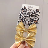 2021 New Leopard Print Hair Clips For Cute Girls BB Boutique Hairpins Bowknot Barrettes Headwear Kids Hair