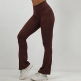 Scrunch Sporty Flare Legging Raises Butt Women Gym Clothing Female Fitness Tights Push Up High Waist Sport Pants Black