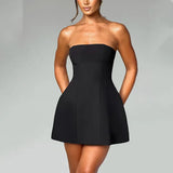 Gentle Style Dress Women 2025 Summer New Fashion Sweet Wind Bra High Waist Design Solid