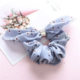 Vintage Striped Bow plaid Scrunchie For Girls Ponytail Holder Elastic Hair Bands ties Rubber Headwear Hair